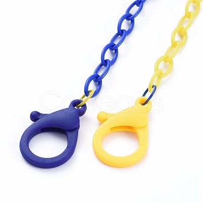 Personalized Two Tone ABS Plastic Cable Chain Necklaces NJEW-JN02825-05-1