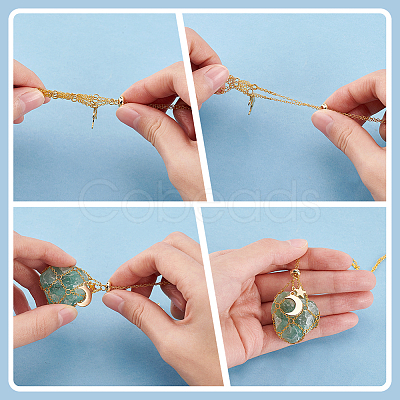 6Pcs 2 Color Brass Macrame Pouch Braided Gemstone Holder Pendant Necklace Making NJEW-AB00024-1
