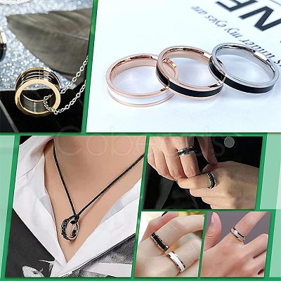 12Pcs Stainless Steel Grooved Finger Ring Settings STAS-UN0038-94C-1