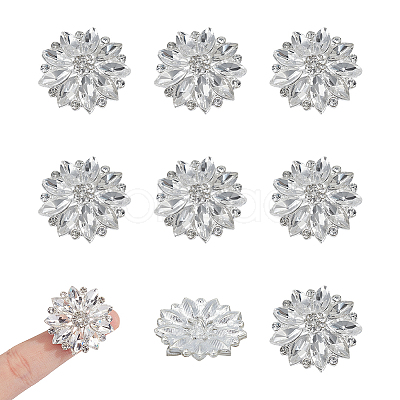 8Pcs 1-Hole Alloy Rhinestone Shank Buttons BUTT-NB0001-96S-1