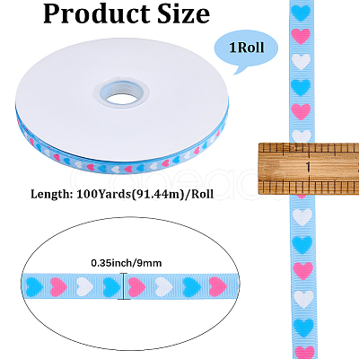 1 Roll Polyester Grosgrain Ribbon SRIB-CY0001-28B-1