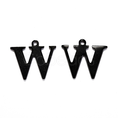 304 Stainless Steel Alphabet Charms STAS-H122-W-EB-1