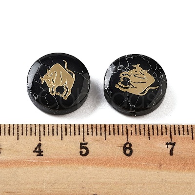 Dyed Black Synthetic Turquoise Beads G-F775-B10-1