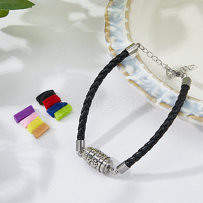 1Pc 304 Stainless Steel Perfume Diffuser Column Link Bracelets BJEW-FG0001-08A-1