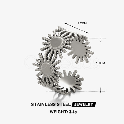 304 Stainless Steel Cuff Open Rings WG15ADB-02-1