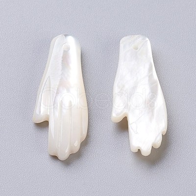 Natural White Shell Mother of Pearl Shell Pendants SSHEL-L017-011-1