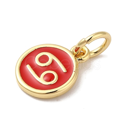 Real 18K Gold Plated Brass Enamel Charms KK-L216-001G-B-1