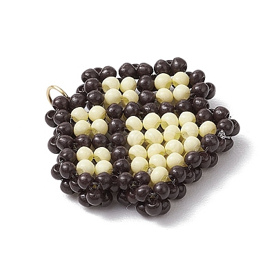 Beaded Paw Print Charms PALLOY-MZ00573-02-1