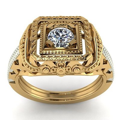 Square Alloy with Crystal Rhinestone Finger Rings FS-WG4A2D8-26-1