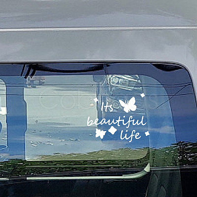 4Pcs 4 Styles Square PET Waterproof Self-adhesive Car Stickers DIY-GF0007-45B-1