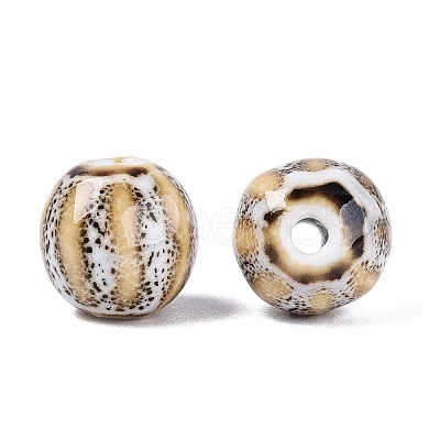 Vintage Porcelain Corrugated Beads PORC-N013-11R-1