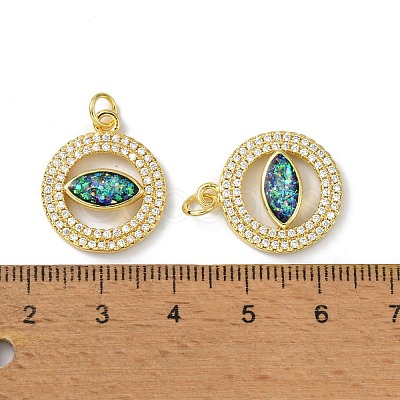 Brass Micro Pave Cubic Zirconia Pendants KK-A197-10G-1