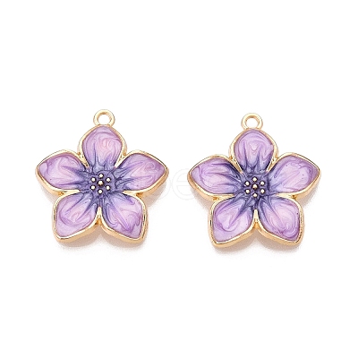 Rack Plating Alloy Enamel Pendants ENAM-N056-365KCG-03-1