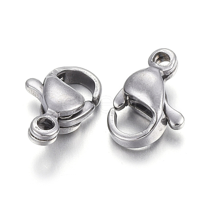 Tarnish Resistant 304 Stainless Steel Lobster Claw Clasps STAS-F182-01P-F-1