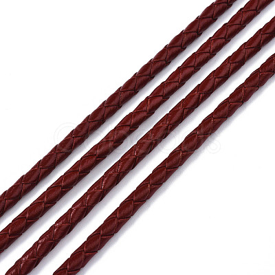 Braided Cowhide Leather Cord NWIR-N005-01A-3mm-1