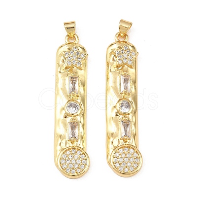 Brass Micro Pave Cubic Zirconia Big Pendants KK-F919-20G-1