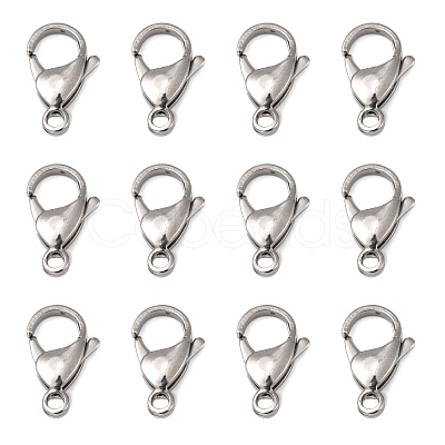 Tarnish Resistant Polished 316 Surgical Stainless Steel Lobster Claw Clasps X-STAS-R072-18A-1
