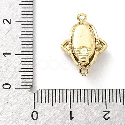 Flower Brass Micro Pave Clear Cubic Zirconia Box Clasps KK-H537-23C-G-1