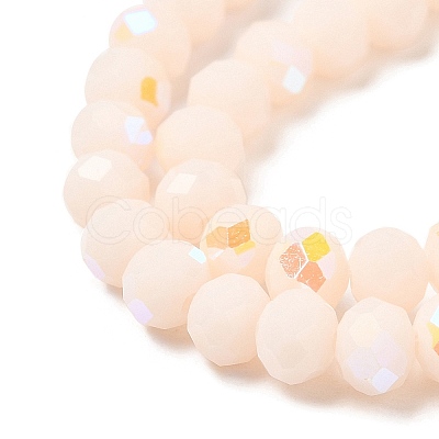 Electroplate Opaque Solid Color Glass Beads Strands EGLA-A034-P4mm-L18-1