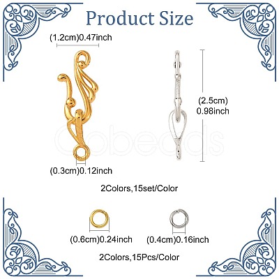 Tibetan Style Hook and Eye Clasps FIND-FS0005-26-1