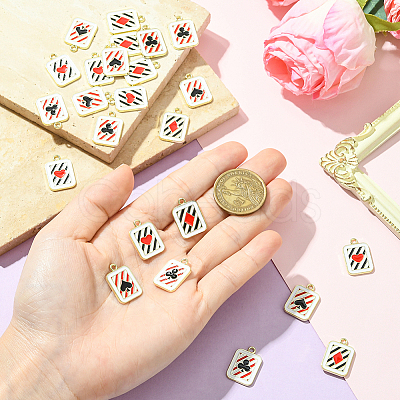 24Pcs 4 Styles Alloy Enamel Pendants ENAM-SC0006-93-1