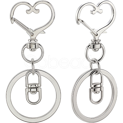 18Pcs Alloy Swivel Keychain Clasps KEYC-SP0001-48B-P-1