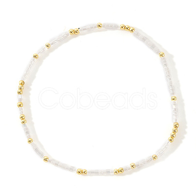 Minimalist Plastic & Brass Beads Stretch Bracelets for Women MY0437-3-1