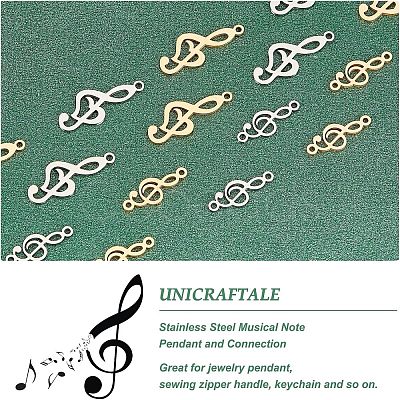 8Pcs 201 Stainless Steel Links & 8Pcs 201 Stainless Steel Pendants STAS-UN0032-38-1