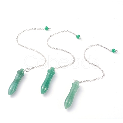 Natural Green Aventurine Pointed Dowsing Pendulums G-J386-A04-1