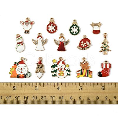 40Pcs Christmas Theme Alloy Enamel Pendants ENAM-FS0004-19-1