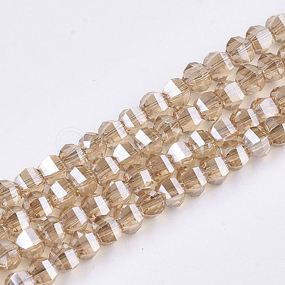 Electroplate Glass Beads Strands X-EGLA-S176-07B-B04-1
