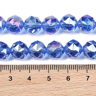 Transparent Electroplate Glass Beads Strands EGLA-N002-34C-B14-1