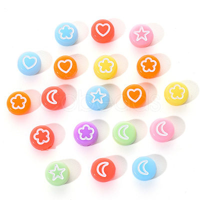 Opaque Acrylic Beads MACR-YW0001-18B-1