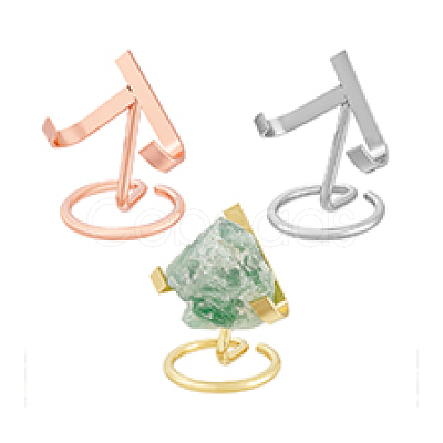 3Pcs 3 Styles Iron Raw Stone Display Holder ODIS-PH0009-13-1