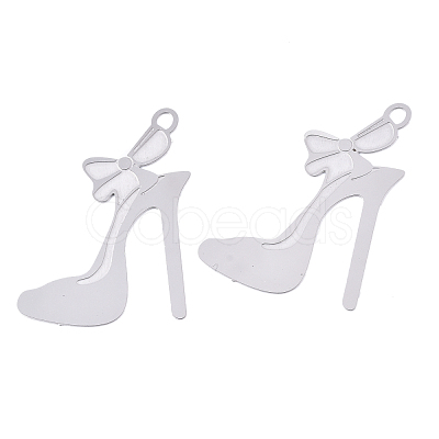 Tarnish Resistant 304 Stainless Steel Stilettos Filigree Pendants STAS-R102-03P-1