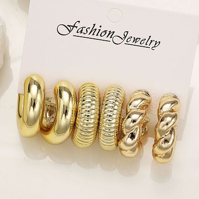 3Pairs Alloy Stud Earrings WG5D203-01-1
