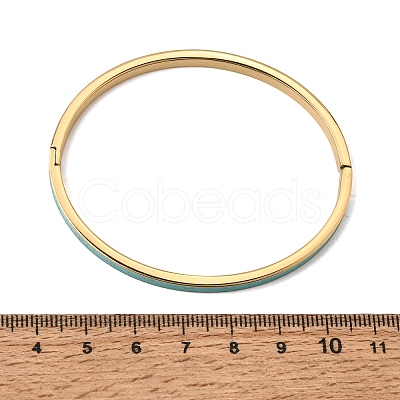304 Stainless Steel Enamel Hinged Cuff Bangles for Women SA-CBAC920-15G-01C-1