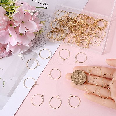 150Pcs 316 Surgical Stainless Steel Hoop Earring Findings STAS-SC0007-18-1