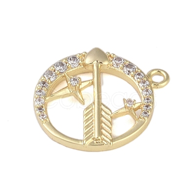 Brass Micro Pave Clear Cubic Zirconia Pendants FIND-B077-02G-04-1