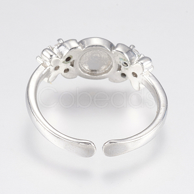Adjustable Brass Cuff Rings ZIRC-F076-02P-1