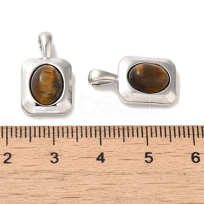 Natural Tiger Eye Pendants KK-H461-01P-1