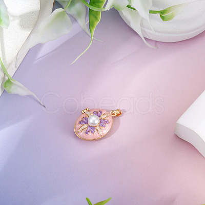 1Pc Brass Enamel Locket Pendants KK-TADJ0001-05A-1