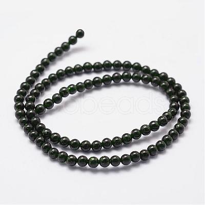 Synthetic Green Goldstone Beads Strands G-N0178-02-6mm-1