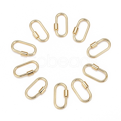 Brass Screw Carabiner Lock Charms LS-KK-T047-07G-1