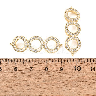 Brass Micro Pave Clear Cubic Zirconia Connector Charms CU-CBA4579-07G-A-1