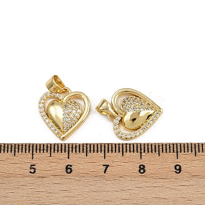 Brass Micro Pave Clear Cubic Zirconia Pendants ZIRC-I367-13G-08-1