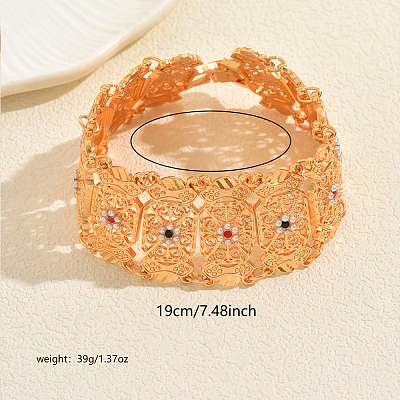Vintage Brass Micro Pave Cubic Zirconia Link Chain Bracelets for Women YN3054-1