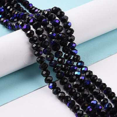 Electroplate Opaque Solid Color Glass Beads Strands EGLA-A034-P10mm-L01-1