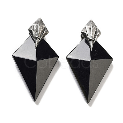 Natural Obsidian Pendants G-K338-10AS-08-1