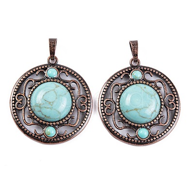 Synthetic Turquoise Pendants G-Q158-03-05-1